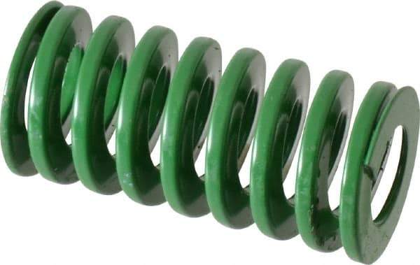 Dayton Lamina - 1" Hole Diam, 1/2" Rod Diam, 2" Free Length, Green Die Spring - 26.5 Lb Max Deflection, 0.8" Max Deflection, Light Duty, Chromium Vanadium Steel - Eagle Tool & Supply