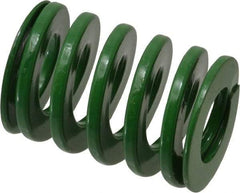 Dayton Lamina - 1-1/4" Hole Diam, 5/8" Rod Diam, 1-3/4" Free Length, Green Die Spring - 47.5 Lb Max Deflection, 0.69" Max Deflection, Light Duty, Chromium Vanadium Steel - Eagle Tool & Supply