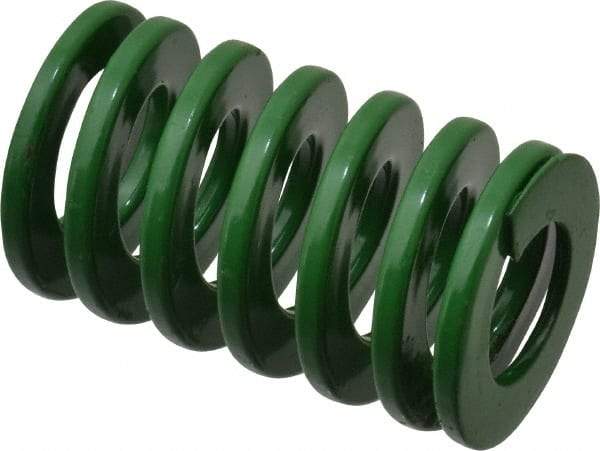 Dayton Lamina - 1-1/4" Hole Diam, 5/8" Rod Diam, 2" Free Length, Green Die Spring - 40.7 Lb Max Deflection, 0.8" Max Deflection, Light Duty, Chromium Vanadium Steel - Eagle Tool & Supply