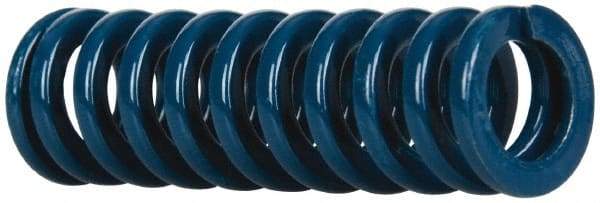 Dayton Lamina - 5/8" Hole Diam, 11/32" Rod Diam, 2" Free Length, Blue Die Spring - 15.4 Lb Max Deflection, 0.75" Max Deflection, Medium Duty, Chromium Vanadium Steel - Eagle Tool & Supply