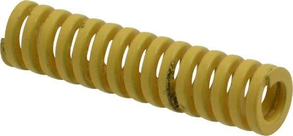 Dayton Lamina - 3/8" Hole Diam, 3/16" Rod Diam, 1-1/2" Free Length, Yellow Die Spring - 12.1 Lb Max Deflection, 0.37" Max Deflection, Extra Heavy Duty, Chromium Vanadium Steel - Eagle Tool & Supply