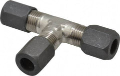 Made in USA - 3/8" OD, Grade 316Stainless Steel Union Tee - -75 to 750°F, 9/16" Hex, Comp x Comp x Comp Ends - Eagle Tool & Supply