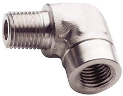 Made in USA - 1" Grade 316 Stainless Steel Pipe 90° Street Elbow - MNPT x FNPT End Connections, 1,750 psi - Eagle Tool & Supply