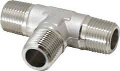 Made in USA - 1-1/4" Grade 316 Stainless Steel Pipe Tee - MNPT End Connections, 1,500 psi - Eagle Tool & Supply