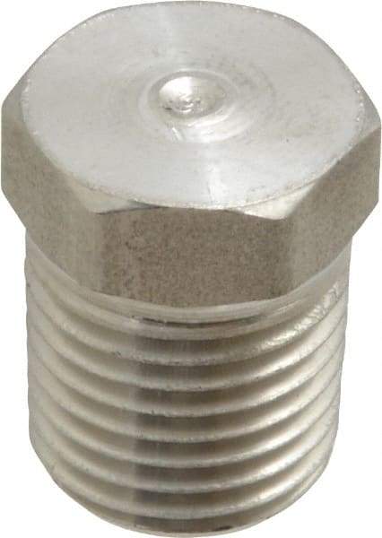 Made in USA - 1/4" Grade 316 Stainless Steel Pipe Hex Head Plug - MNPTF End Connections - Eagle Tool & Supply