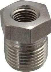 Made in USA - 1-1/2 x 1" Grade 316 Stainless Steel Pipe Hex Bushing - MNPT x FNPT End Connections, 2,400 psi - Eagle Tool & Supply