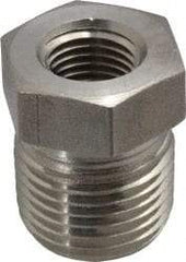 Made in USA - 1-1/2 x 1" Grade 316 Stainless Steel Pipe Hex Bushing - MNPT x FNPT End Connections, 2,400 psi - Eagle Tool & Supply