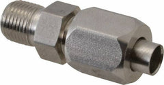 Made in USA - 1" Tube OD, 37° Stainless Steel Flared Tube Male Connector - 1-1/4-11-1/2 NPTF, Flare x MNPTF Ends - Eagle Tool & Supply