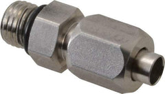 Made in USA - 1" Tube OD, 37° Stainless Steel Flared Tube Straight Thread Connector - 1-5/16-12 UNF, Flared to Male SAE O-Ring Ends - Eagle Tool & Supply
