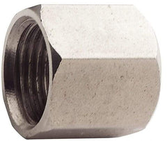 Made in USA - 3/4" Tube OD, 37° Stainless Steel Flared Tube Nut - 1-1/16-12 UNF, Flare Ends - Eagle Tool & Supply