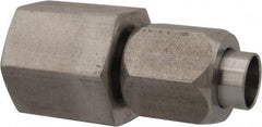 Made in USA - 3/8" Tube OD, 37° Stainless Steel Flared Tube Female Connector - 3/8-18 NPTF, Flare x FNPT Ends - Eagle Tool & Supply