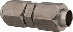 Made in USA - 1/2" Tube OD, 37° Stainless Steel Flared Tube Union - 3/4-16 UNF, Flare x Flare Ends - Eagle Tool & Supply