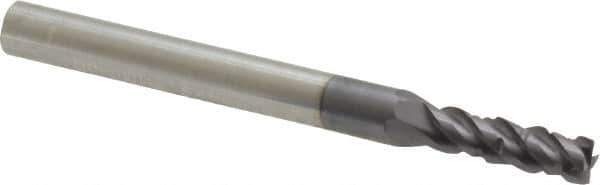ProMax - 5/32" Diam, 1/2" LOC, 4 Flute Solid Carbide Roughing & Finishing Corner Radius End Mill - AlTiN Finish, 2" OAL, 3/16" Shank Diam, Straight Shank, 40° Helix, Centercutting, Stub Length - Eagle Tool & Supply