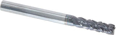 ProMax - 3/16" Diam, 5/8" LOC, 4 Flute Solid Carbide Roughing & Finishing Corner Radius End Mill - AlTiN Finish, 2" OAL, 3/16" Shank Diam, Straight Shank, 40° Helix, Centercutting, Regular Length - Eagle Tool & Supply