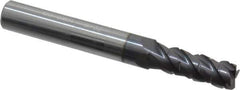 ProMax - 9/32" Diam, 3/4" LOC, 4 Flute Solid Carbide Roughing & Finishing Corner Radius End Mill - AlTiN Finish, 2-1/2" OAL, 5/16" Shank Diam, Straight Shank, 40° Helix, Centercutting, Regular Length - Eagle Tool & Supply
