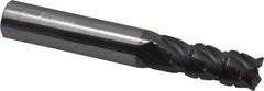 ProMax - 11/32" Diam, 7/8" LOC, 4 Flute Solid Carbide Roughing & Finishing Corner Radius End Mill - AlTiN Finish, 2-1/2" OAL, 3/8" Shank Diam, Straight Shank, 40° Helix, Centercutting, Regular Length - Eagle Tool & Supply