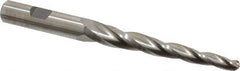 Made in USA - 2° Taper Angle per Side, 1/4" Small End Diam, 3-1/4" LOC, High Speed Steel 3 Flute Tapered Ball End Mill - 5-1/2" OAL, 1/2" Shank Diam - Eagle Tool & Supply