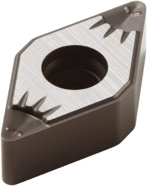 Seco - DNMU331 MF5 TP2500 Grade Carbide Turning Insert - TiCN/Al2O3 Coated, 55° Diamond, 3/8" Inscr Circle, 3/16" Thick, 0° Relief Angle, 1/64" Cnr Rad - Eagle Tool & Supply