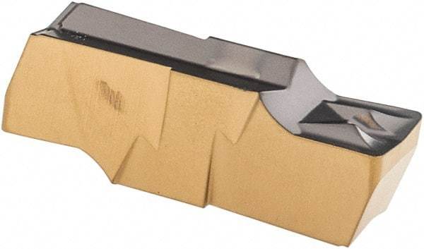 Iscar - 400040GIFI E Grade IC808, 4mm Cutting Width Carbide Grooving Insert - 2mm Max Depth of Cut, Neutral, 0.4mm Corner Radius, TiAlN Finish - Eagle Tool & Supply