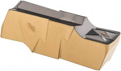 Iscar - 400040GIFI E Grade IC808, 4mm Cutting Width Carbide Grooving Insert - 2mm Max Depth of Cut, Neutral, 0.4mm Corner Radius, TiAlN Finish - Eagle Tool & Supply