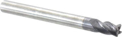RobbJack - 1/4" Diam, Fine Pitch, 3/8" LOC, 4 Flute Solid Carbide 0.017-0.019" Corner Radius Roughing End Mill - AlTiN Finish, 2-1/2" OAL, 1/4" Shank Diam, Single End, Centercutting - Eagle Tool & Supply