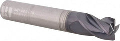 RobbJack - 1/2" Diam, Fine Pitch, 5/8" LOC, 4 Flute Solid Carbide 0.025-0.027" Corner Radius Roughing End Mill - AlTiN Finish, 3" OAL, 1/2" Shank Diam, Single End, Centercutting - Eagle Tool & Supply