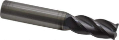 RobbJack - 1/2" Diam, Fine Pitch, 1" LOC, 4 Flute Solid Carbide 0.025-0.027" Corner Radius Roughing End Mill - AlTiN Finish, 3" OAL, 1/2" Shank Diam, Single End, Centercutting - Eagle Tool & Supply