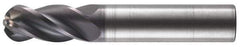 RobbJack - 10mm Diam, 20mm LOC, 4 Flute Solid Carbide Ball End Mill - AlTiN Finish, Single End, 72mm OAL, 10mm Shank Diam, Spiral Flute - Eagle Tool & Supply