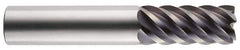 RobbJack - 5/8", 6 Flute, Single End, Solid Carbide, 0.12" Corner Radius End Mill - 3-1/2" OAL, 45° Helix, Right Hand Flute, 1-1/4" LOC, Right Hand Cut - Eagle Tool & Supply