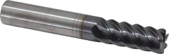 RobbJack - 3/8", 6 Flute, Single End, Solid Carbide, 0.03" Corner Radius End Mill - 2-1/2" OAL, 45° Helix, Right Hand Flute, 7/8" LOC, Right Hand Cut - Eagle Tool & Supply