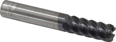 RobbJack - 3/8", 6 Flute, Single End, Solid Carbide, 0.06" Corner Radius End Mill - 2-1/2" OAL, 45° Helix, Right Hand Flute, 7/8" LOC, Right Hand Cut - Eagle Tool & Supply