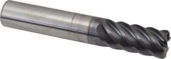 RobbJack - 1/2", 6 Flute, Single End, Solid Carbide, 0.06" Corner Radius End Mill - 3" OAL, 45° Helix, Right Hand Flute, 1" LOC, Right Hand Cut - Eagle Tool & Supply