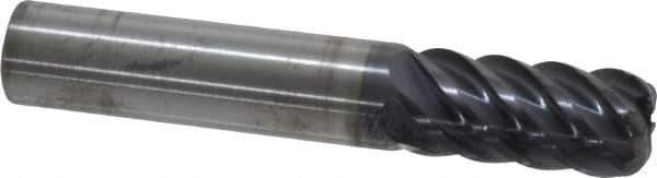 RobbJack - 1/2", 6 Flute, Single End, Solid Carbide, 0.12" Corner Radius End Mill - 3" OAL, 45° Helix, Right Hand Flute, 1" LOC, Right Hand Cut - Eagle Tool & Supply