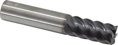 RobbJack - 5/8", 6 Flute, Single End, Solid Carbide, 0.03" Corner Radius End Mill - 3-1/2" OAL, 45° Helix, Right Hand Flute, 1-1/4" LOC, Right Hand Cut - Eagle Tool & Supply