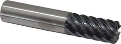 RobbJack - 3/4", 8 Flute, Single End, Solid Carbide, 0.12" Corner Radius End Mill - 4" OAL, 45° Helix, Right Hand Flute, 1-1/2" LOC, Right Hand Cut - Eagle Tool & Supply