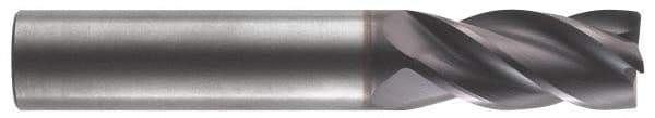 RobbJack - 4 Flute Solid Carbide Roughing & Finishing Corner Radius End Mill - AlTiN Finish, Straight Shank, Variable° Helix, Centercutting, Regular Length - Eagle Tool & Supply