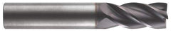 RobbJack - 4 Flute Solid Carbide Roughing & Finishing Corner Radius End Mill - AlTiN Finish, Straight Shank, Variable° Helix, Centercutting, Regular Length - Eagle Tool & Supply