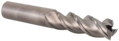 Niagara Cutter - 3/4", 2-1/4" LOC, 3/4" Shank Diam, 5" OAL, 3 Flute, Solid Carbide Square End Mill - Single End, Uncoated, Spiral Flute, 45° Helix, Centercutting, Right Hand Cut, Right Hand Flute, Series A345 - Eagle Tool & Supply