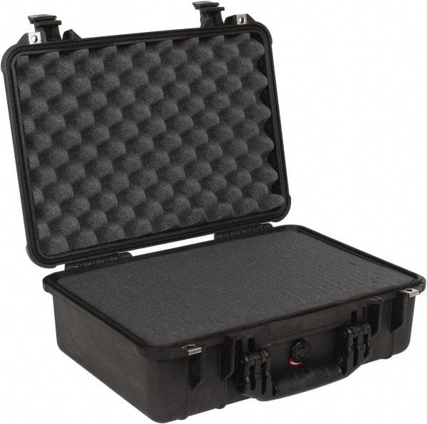 Pelican Products, Inc. - 14-1/16" Wide x 14-1/16" Deep x 6-15/16" High, Clamshell Hard Case - Black, Plastic - Eagle Tool & Supply