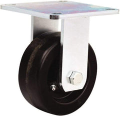Hamilton - 5" Diam x 2" Wide x 6-1/2" OAH Top Plate Mount Rigid Caster - Phenolic, 900 Lb Capacity, Straight Roller Bearing, 5 x 5-1/2" Plate - Eagle Tool & Supply