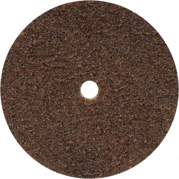 WALTER Surface Technologies - 4-1/2" Coarse Grade Aluminum Oxide Deburring Disc - 7/16" Center Hole, Hook & Loop Connection, Tan, 11,000 Max RPM - Eagle Tool & Supply