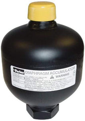 Parker - 5 Lb. Capacity, 3,620 psi Max Working Pressure, 4.35" High, Hydrin Diaphragm Accumulator - 2.52" Diam, 6 SAE Port Thread - Eagle Tool & Supply