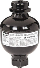 Parker - 10 Lb. Capacity, 3,620 psi Max Working Pressure, 4.69" High, Hydrin Diaphragm Accumulator - 2.95" Diam, 6 SAE Port Thread - Eagle Tool & Supply