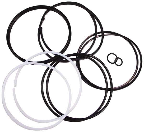 Parker - Buna Nitrile Accumulator Seal Kit - Includes V O-Ring Piston Seal, V O-Ring Backups, PTFE Glide Rings, O-Ring, O-Ring Backup, Gas Valve O-Ring, Use with 4 Inch Bore Piston Accumulator - Eagle Tool & Supply