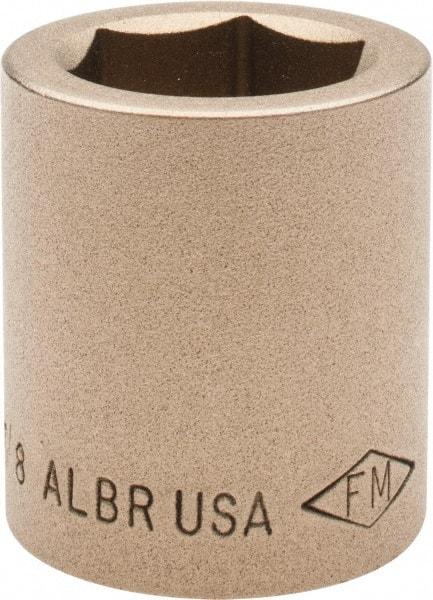 Ampco - 7/8", 1/2" Drive, Standard Hand Socket - 6 Points, 1-1/2" OAL, Aluminum Bronze - Eagle Tool & Supply