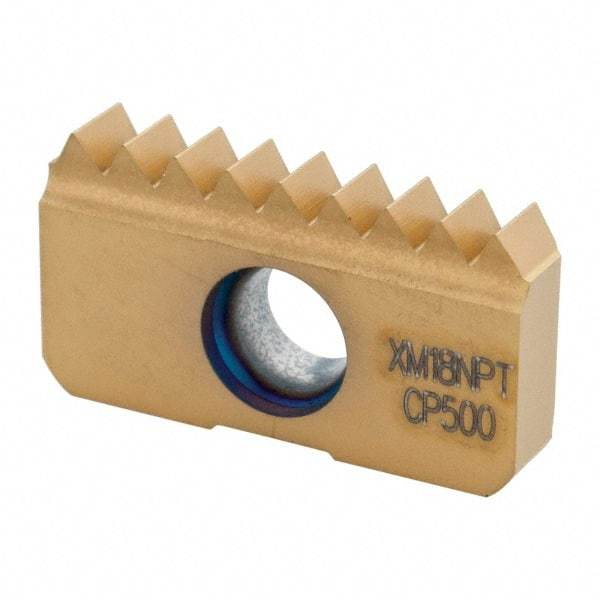 Seco - 18 TPI, Internal/External Thread, NPT Standard, 13XM CP500 Grade Thread Mill Insert - Carbide, TiAlN/TiN Coating - Eagle Tool & Supply