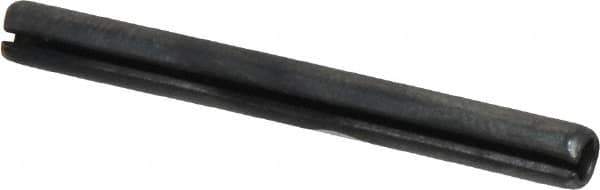 Made in USA - 5/32" Diam x 1-1/2" Long Slotted Spring Pin - Grade 1070-1090 Alloy Steel, Black Oxide Finish - Eagle Tool & Supply