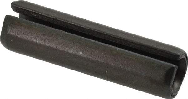 Made in USA - 3/8" Diam x 1-3/8" Long Slotted Spring Pin - Grade 1070-1090 Alloy Steel, Black Oxide Finish - Eagle Tool & Supply