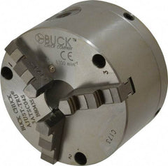 Buck Chuck Company - 3 Jaws, 4" Diam, Self Centering Manual Lathe Chuck - Front Mount, Adjustable, 6,300 Max RPM, 1.04" Through Hole Diam, Forged Steel - Eagle Tool & Supply