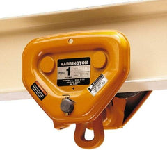 Harrington Hoist - 1 Ton Capacity Plain Trolley - 2-9/32" to 4" Flange Width, 17.703" Min Radius - Eagle Tool & Supply